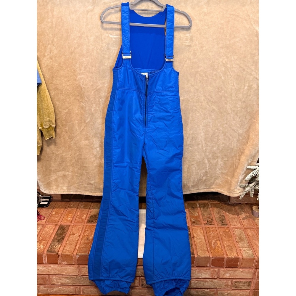 Vintage Roffe Skiwear‎ Blue Padded Bib Snow Pants Women's 12 Regular
